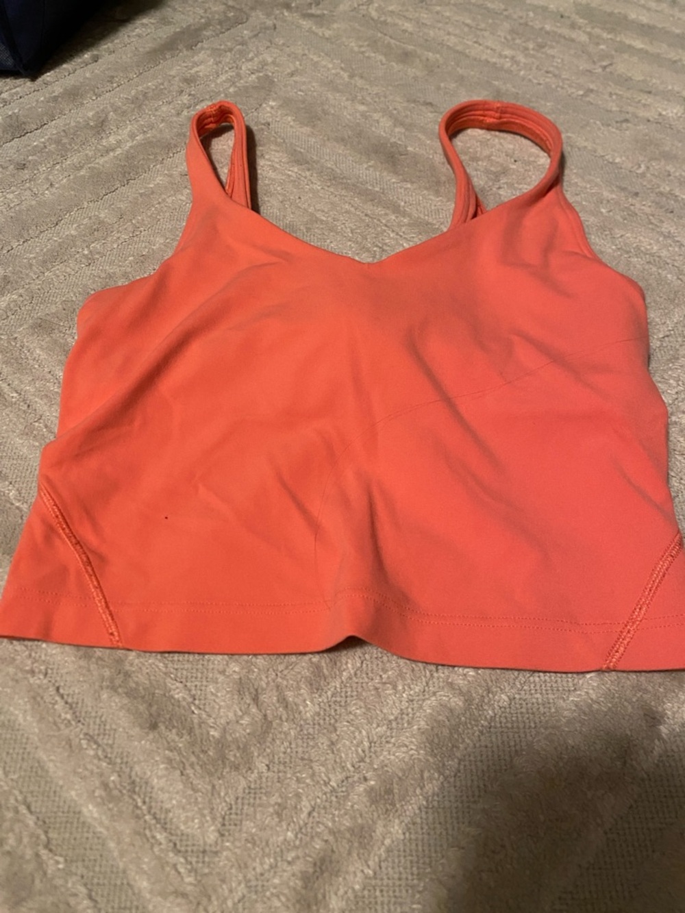 NWOT Lululemon Coral Cropped Tank Top with bra, size 0